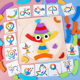 Wooden Rainbow puzzle with 15 reference cards - EKT2693